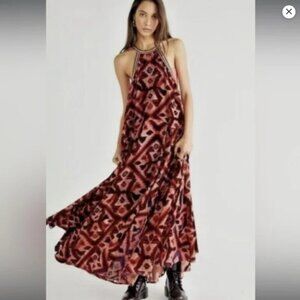 Free People Micah Maxi Dress Velvet Burnout Racerback